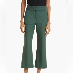 Veronica Beard Cormac flare trouser pants green 6 classic minimalist career